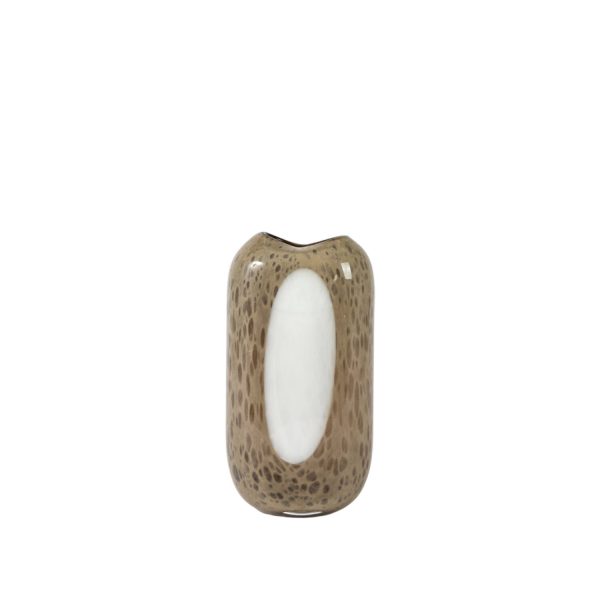 Light & Living Vaas 17,5x12,5x31,5 cm SYLMA glas donker bruin+crème