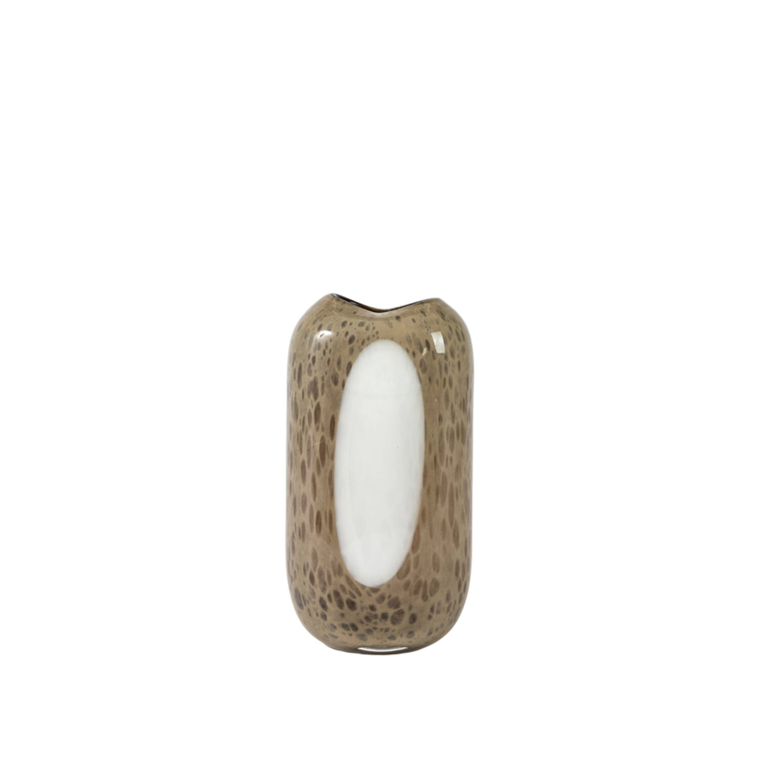 Light & Living Vaas 17,5x12,5x31,5 cm SYLMA glas donker bruin+crème
