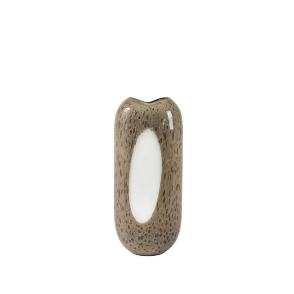 Light & Living Vaas 16x12,5x36,5 cm SYLMA glas donker bruin+crème