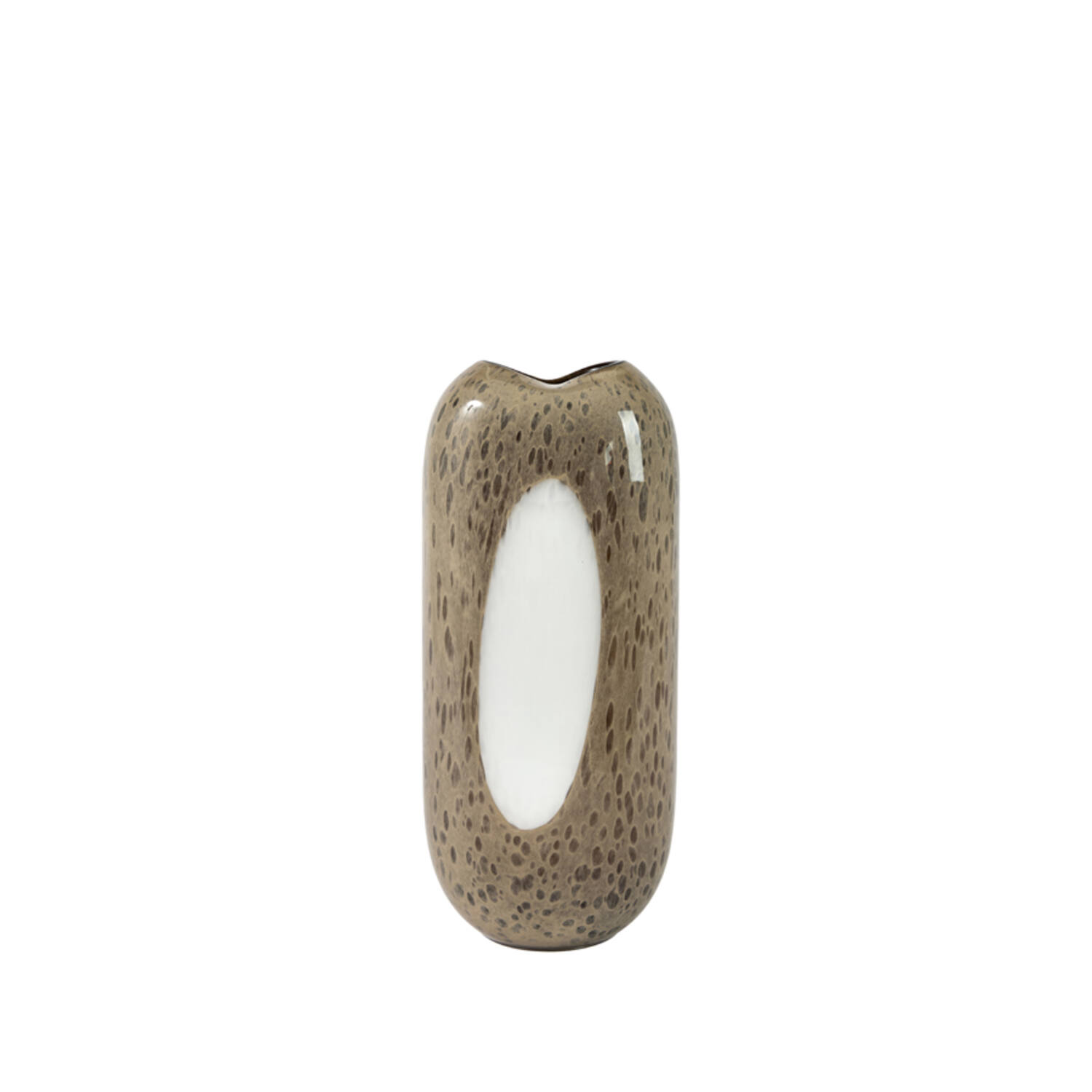 Light & Living Vaas 16x12,5x36,5 cm SYLMA glas donker bruin+crème