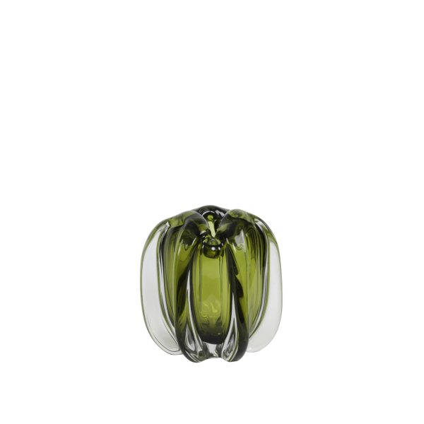Light & Living Vaas Ø14,5x16 cm MURELA glas olijf groen