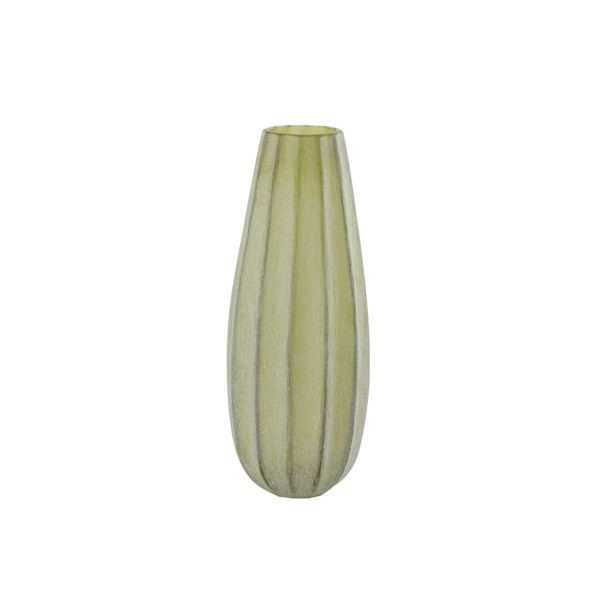 Light & Living Vaas Ø17,5x44,5 cm BRADLEY glas olijf groen