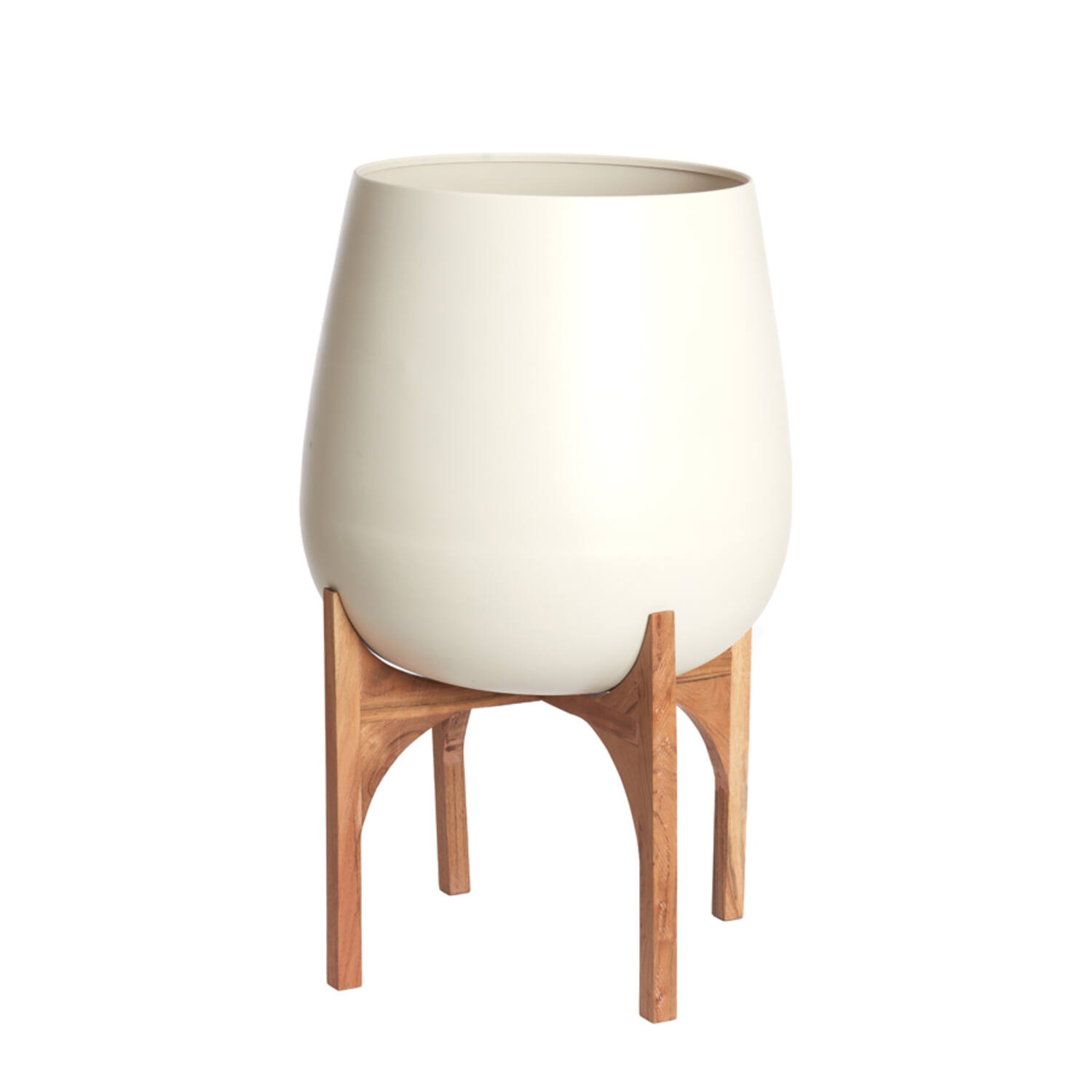 Light & Living Pot op voet deco Ø59x82 cm KARUNA hout+mat crème