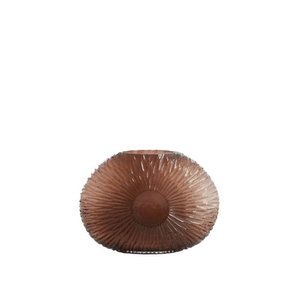 Light & Living Vaas 32,5x10x24 cm CONCHA glas donker bruin