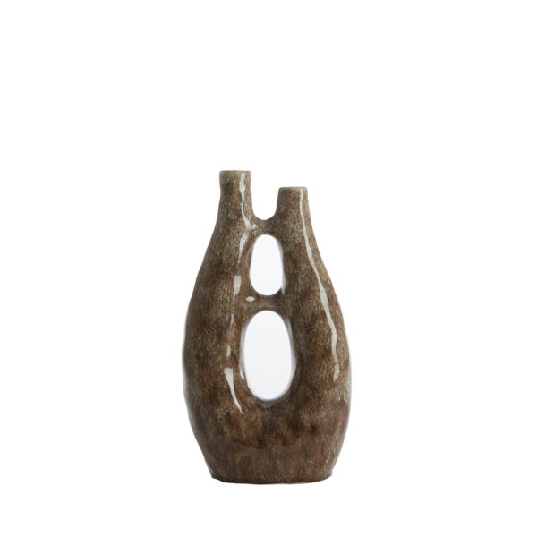 Light & Living Vaas deco 22x11x41 cm KATHA keramiek glans bruin