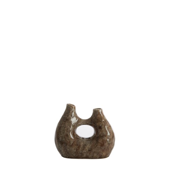 Light & Living Vaas deco 24,5x11x21,5 cm KATHA keramiek glans bruin