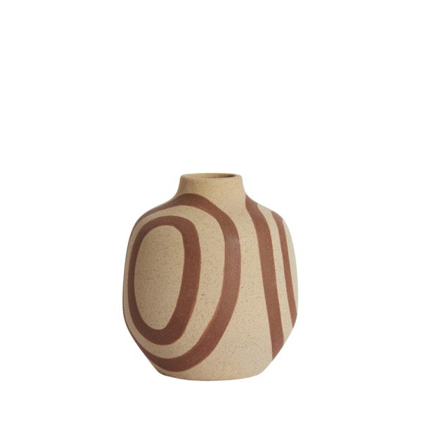 Light & Living Vaas deco Ø16x18,5 cm UMYA keramiek mat zand-terra