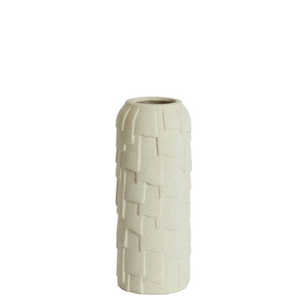 Light & Living Vaas deco Ø14x34,5 cm LEIMA keramiek mat crème