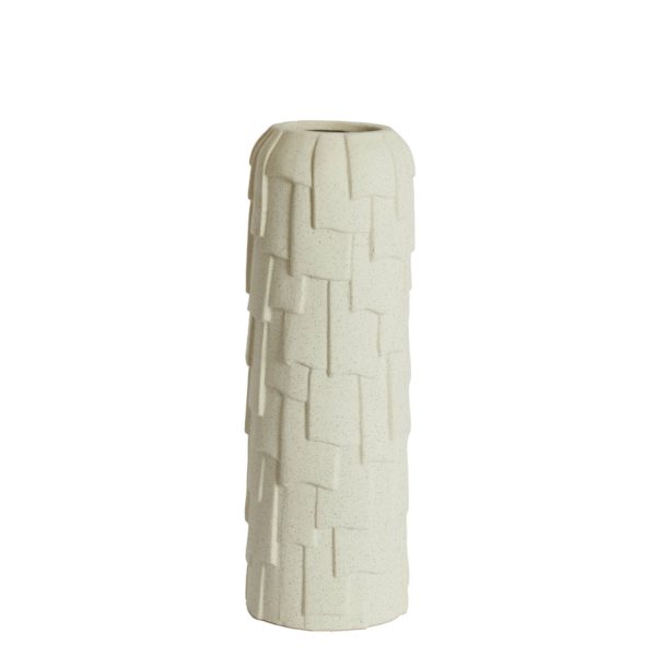 Light & Living Vaas deco Ø14,5x42 cm LEIMA keramiek mat crème