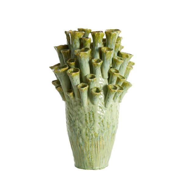 Light & Living Vaas deco Ø28,5x46,5 cm KYRAL keramiek mint groen