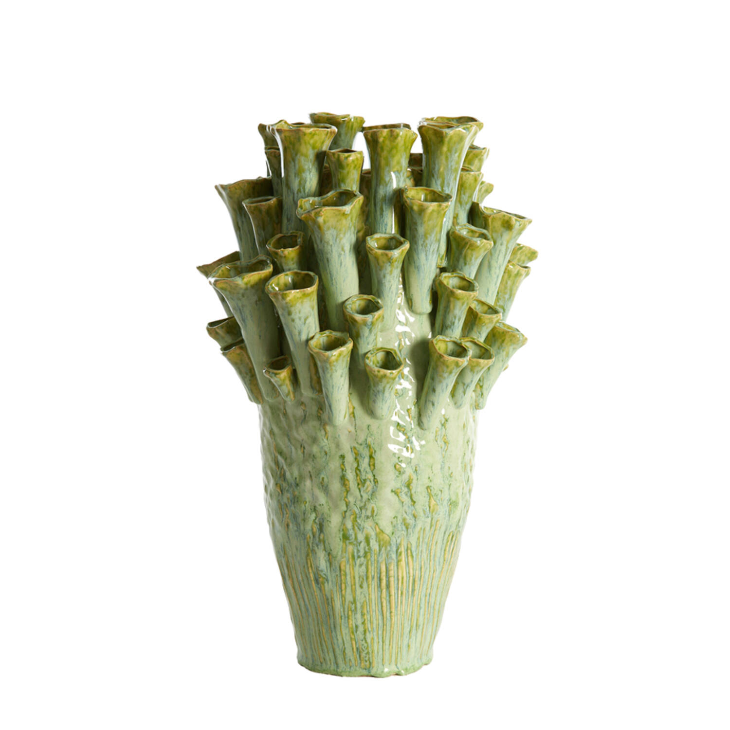 Light & Living Vaas deco Ø28,5x46,5 cm KYRAL keramiek mint groen