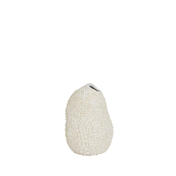 Light & Living Vaas deco Ø10x15 cm KYANA keramiek crème+wit
