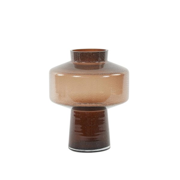Light & Living Vaas Ø23,5x29,5 cm TRASMON glas bruin