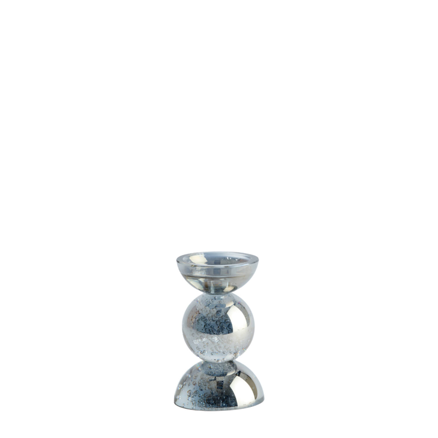 Light & Living Kandelaar Ø9,5x15,5 cm ITINGA glas bubbel smoke