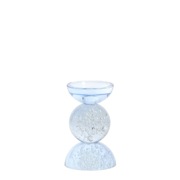 Light & Living Kandelaar Ø9,5x15,5 cm ITINGA glas bubbel licht blauw