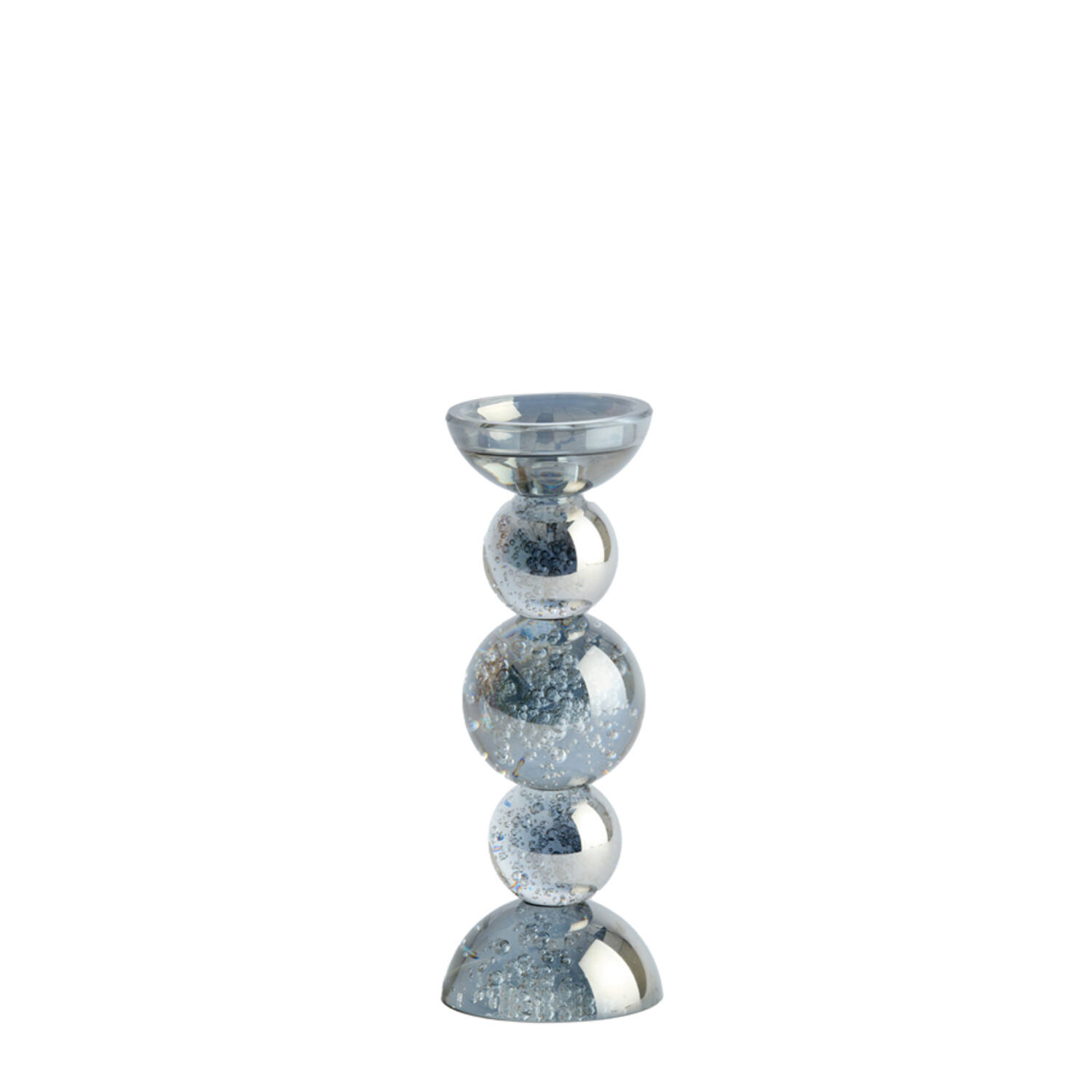 Light & Living Kandelaar Ø10x26,5 cm ITINGA glas bubbel smoke