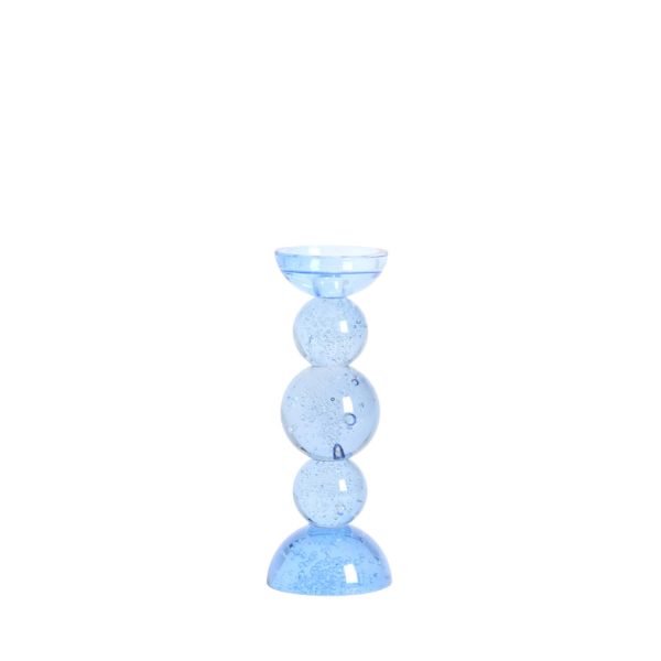 Light & Living Kandelaar Ø10x26,5 cm ITINGA glas bubbel licht blauw