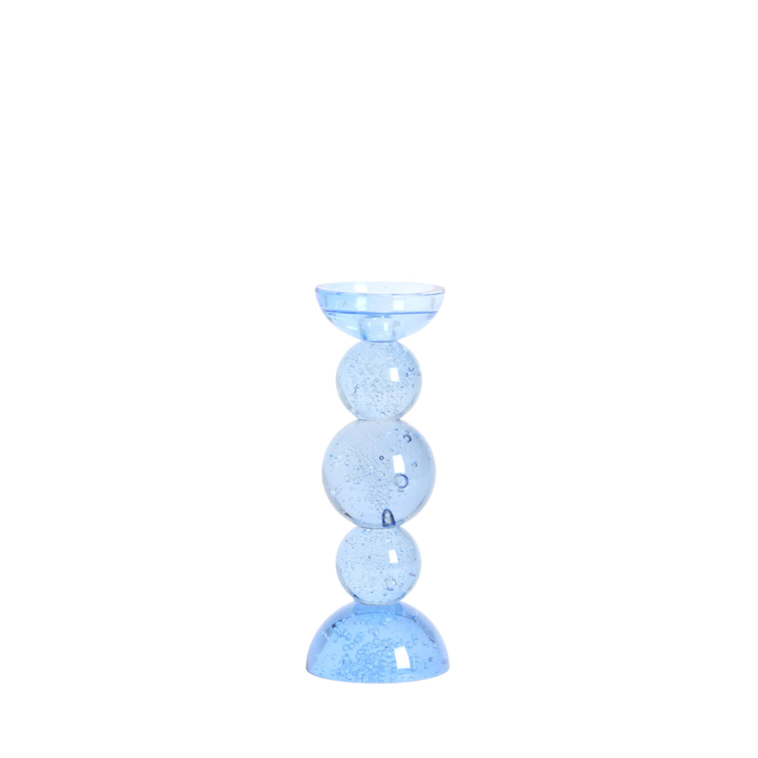 Light & Living Kandelaar Ø10x26,5 cm ITINGA glas bubbel licht blauw