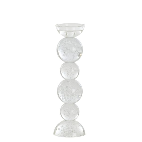 Light & Living Kandelaar Ø9,5x34 cm ITINGA glas bubbel helder