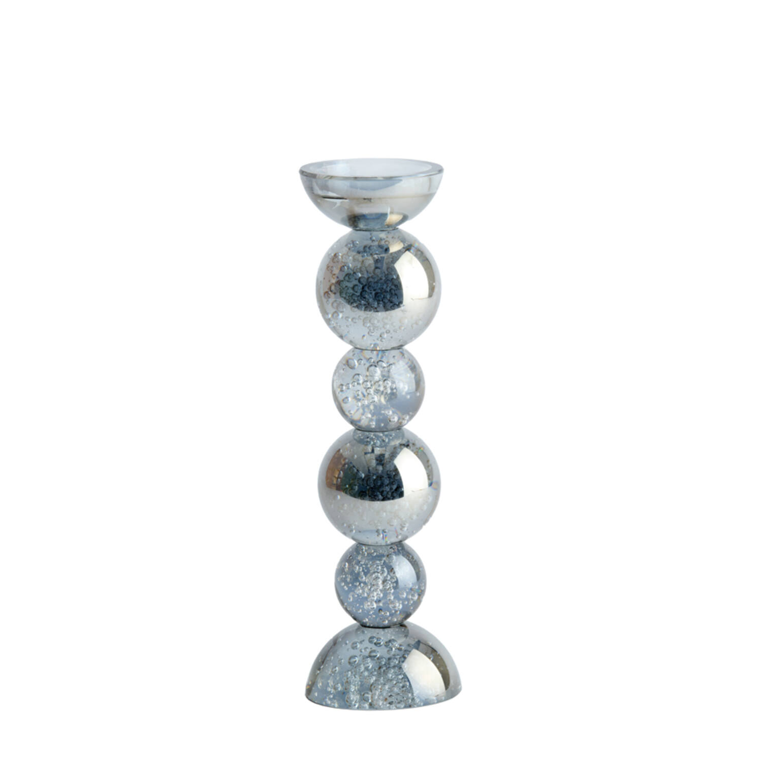 Light & Living Kandelaar Ø9,5x34 cm ITINGA glas bubbel smoke