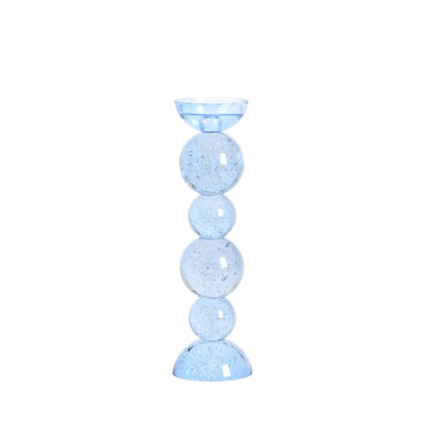 Light & Living Kandelaar Ø9,5x34 cm ITINGA glas bubbel licht blauw