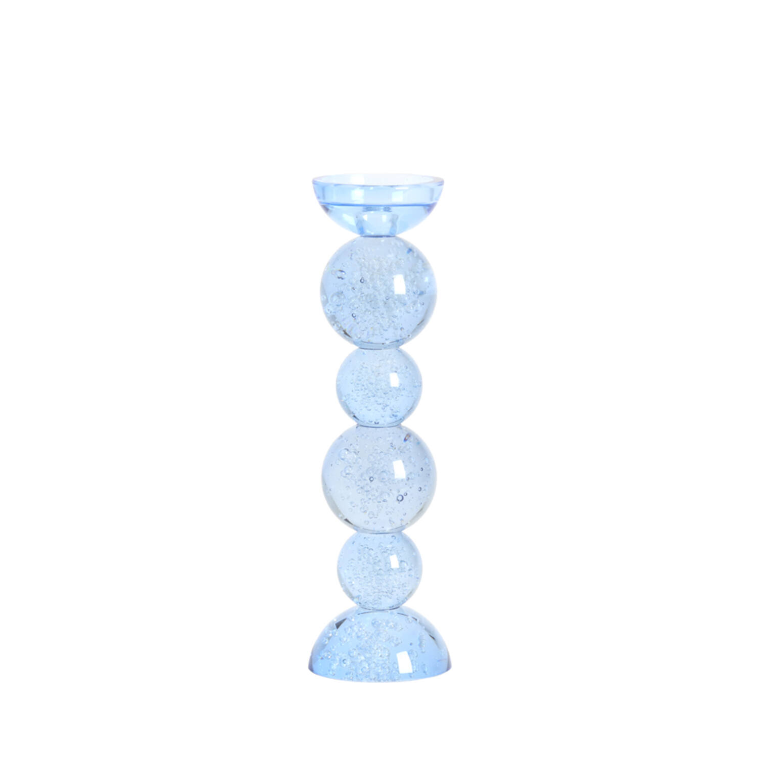 Light & Living Kandelaar Ø9,5x34 cm ITINGA glas bubbel licht blauw