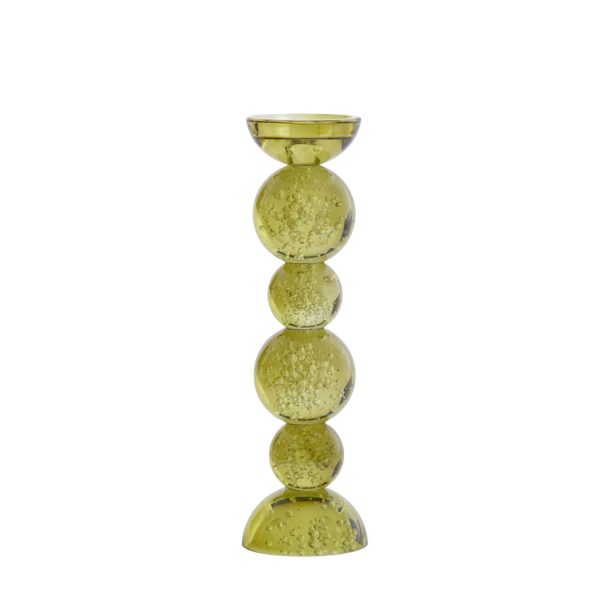 Light & Living Kandelaar Ø9,5x34 cm ITINGA glas bubbel olijf groen