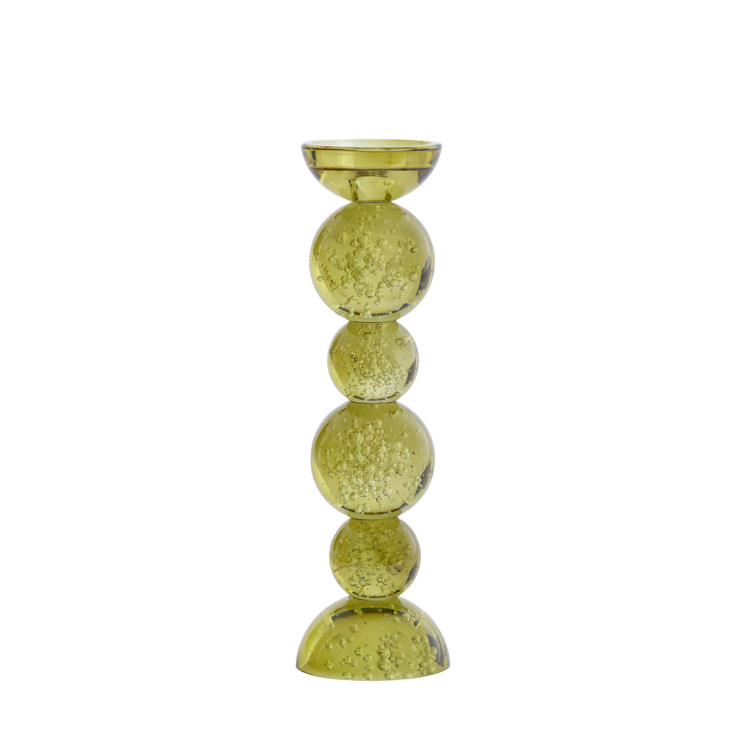 Light & Living Kandelaar Ø9,5x34 cm ITINGA glas bubbel olijf groen