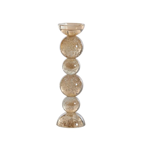 Light & Living Kandelaar Ø9,5x34 cm ITINGA glas bubbel amber