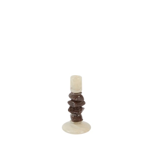 Light & Living Kandelaar Ø11,5x23 cm ESTINA crème+donker bruin