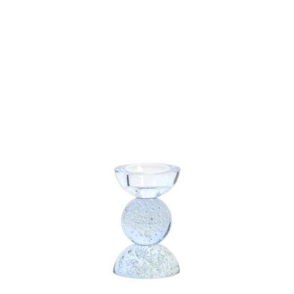 Light & Living Kandelaar Ø8x12 cm ITINGA glas bubbel licht blauw