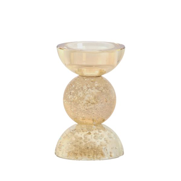 Light & Living Kandelaar Ø8x12 cm ITINGA glas bubbel amber