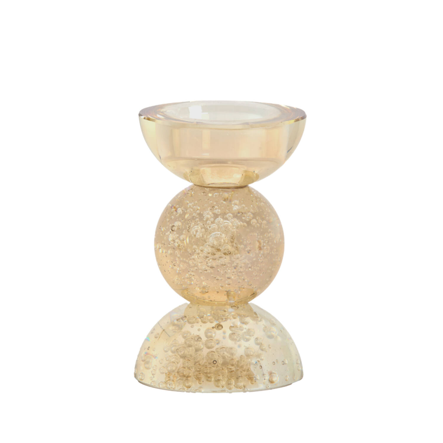Light & Living Kandelaar Ø8x12 cm ITINGA glas bubbel amber
