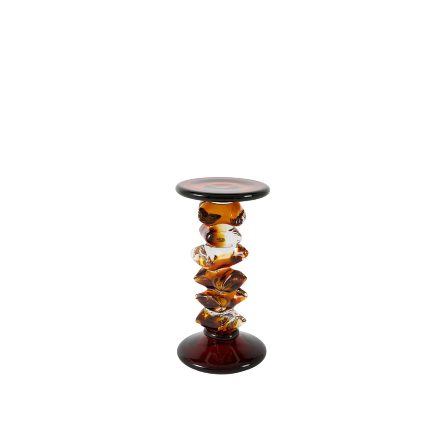 Light & Living Kaarsenhouder Ø11,5x23 cm ESTIVA glas amber+donker bruin