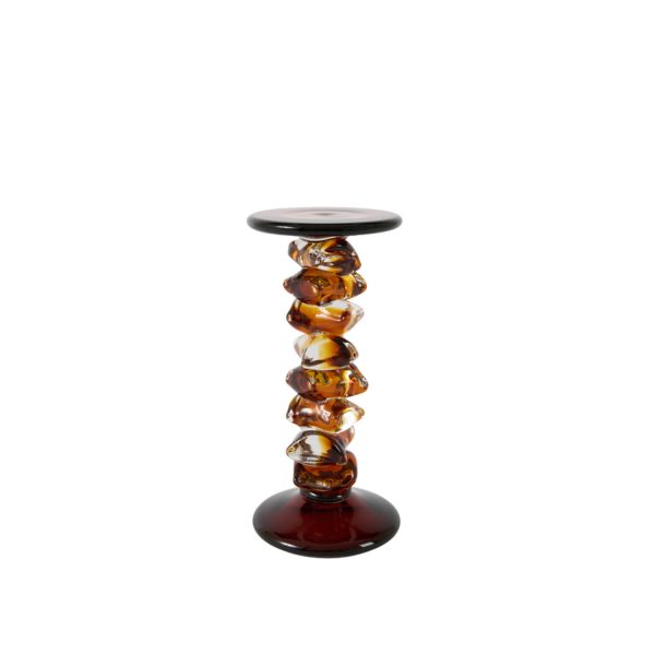 Light & Living Kaarsenhouder Ø12,5x28 cm ESTIVA glas amber+donker bruin