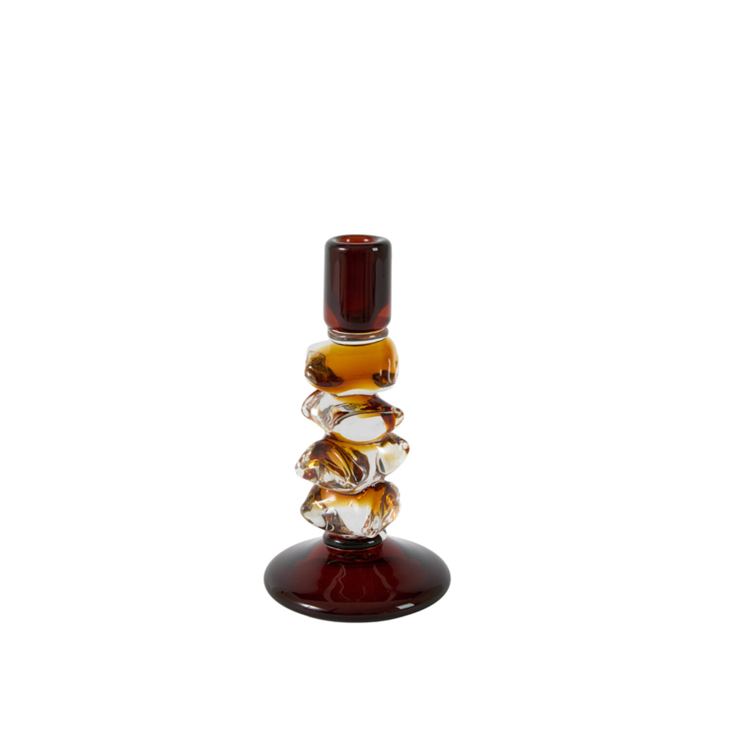 Light & Living Kandelaar Ø11x22 cm ESTIVA glas amber+donker bruin
