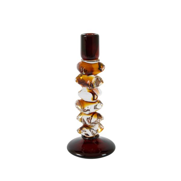 Light & Living Kandelaar Ø11,5x27,5 cm ESTIVA glas amber+donker bruin