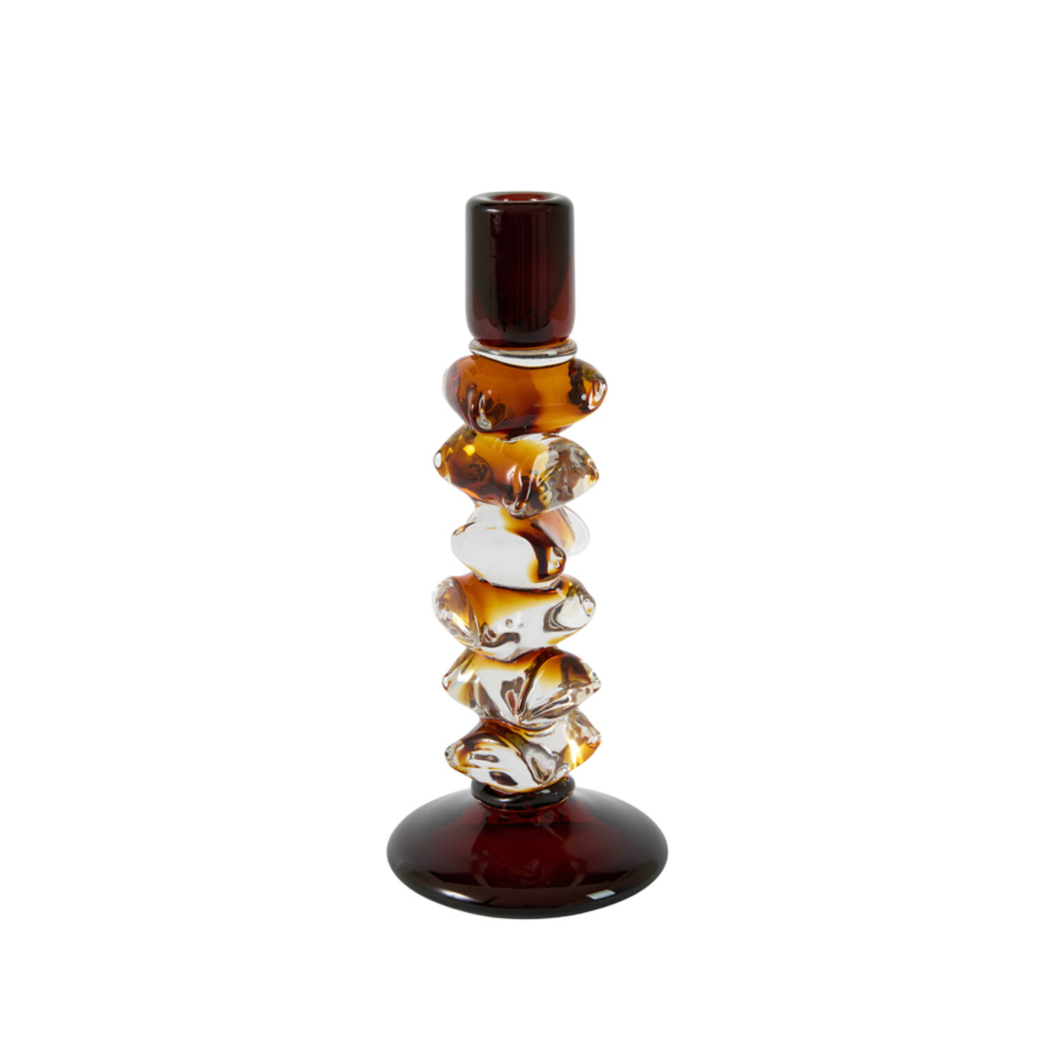 Light & Living Kandelaar Ø11,5x27,5 cm ESTIVA glas amber+donker bruin