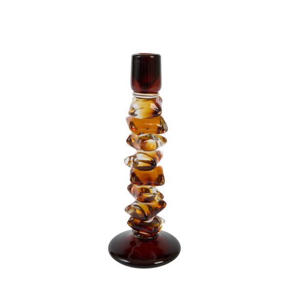 Light & Living Kandelaar Ø12x34 cm ESTIVA glas amber+donker bruin