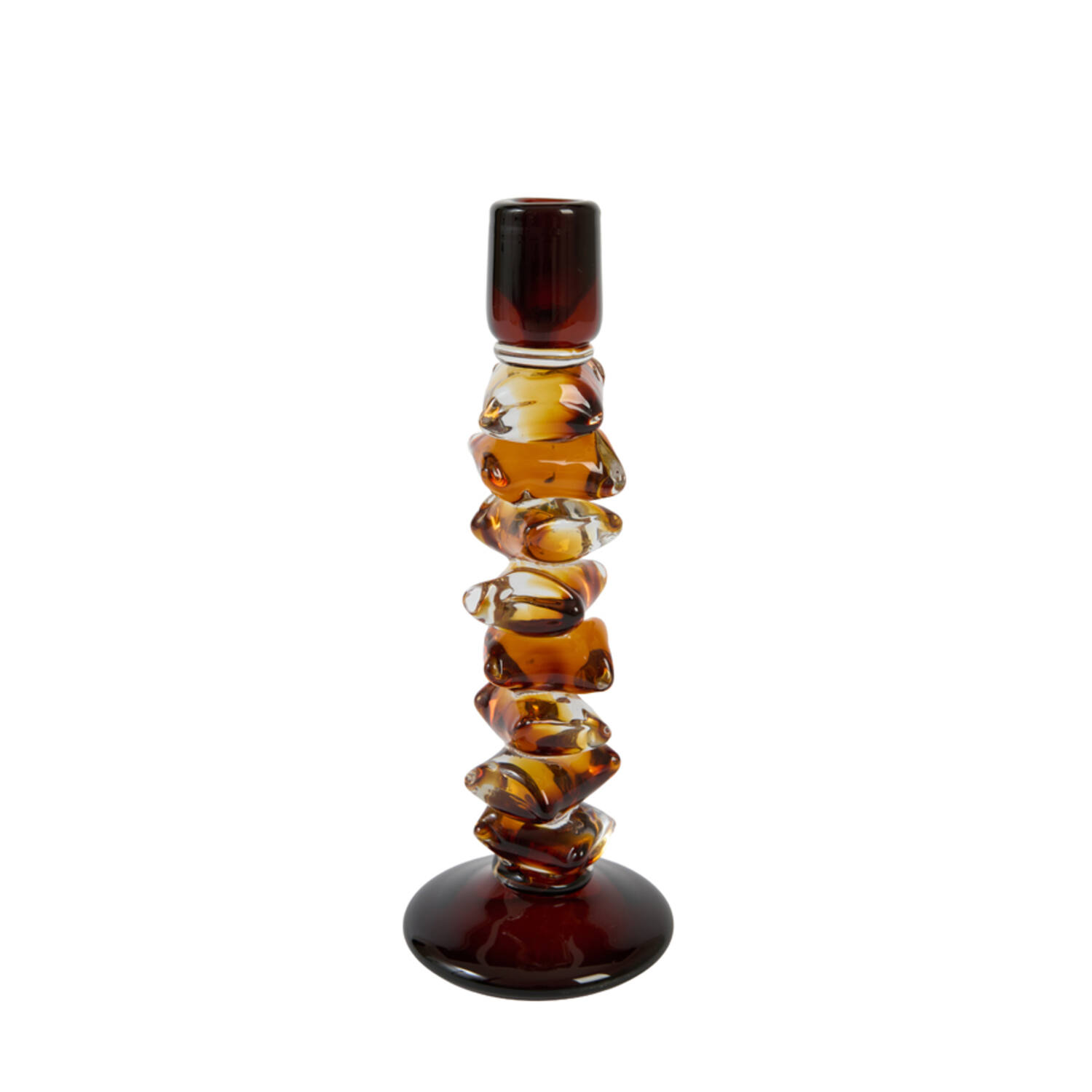 Light & Living Kandelaar Ø12x34 cm ESTIVA glas amber+donker bruin