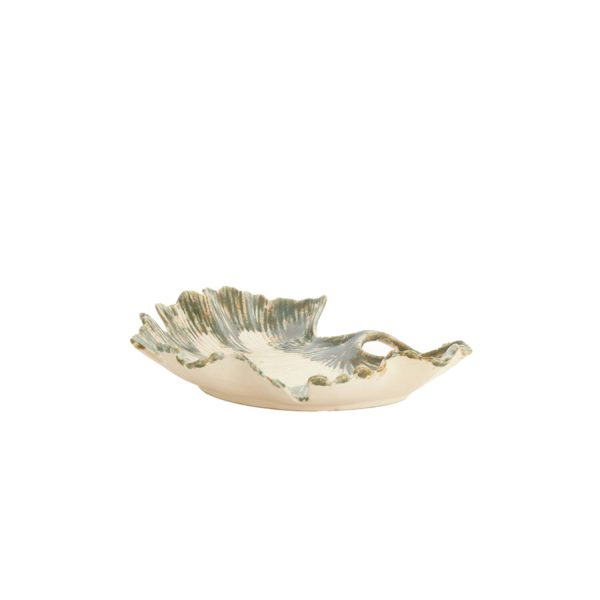 Light & Living Schaal 37x35x6,5 cm REDIU keramiek crème+olijf groen