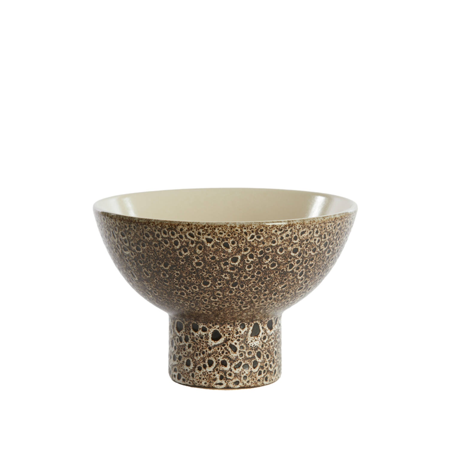 Light & Living Schaal op voet Ø31,5x21 cm KAVALA keramiek crème+zwart