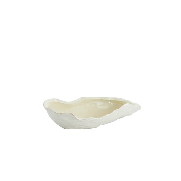 Light & Living Schaal 41x20,5x10 cm KALAKO keramiek crème parelmoer