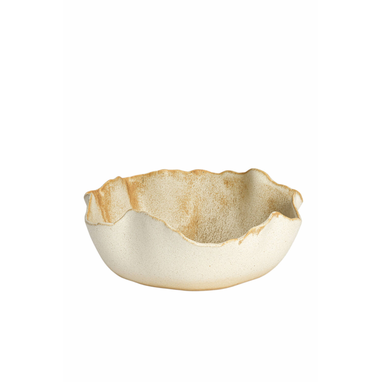 Light & Living Schaal 36,5x35,5x14 cm GASPAR keramiek crème+roest