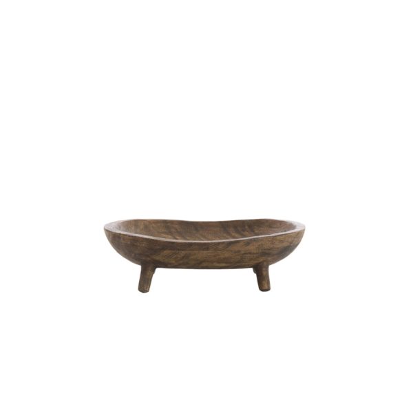 Light & Living Schaal op voet 34,5x25,5x10 cm AILA mango hout antiek bruin