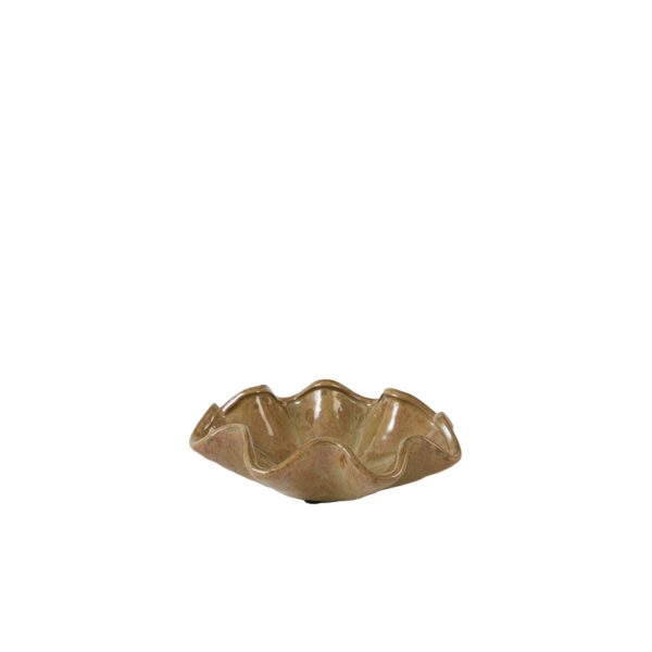 Light & Living Schaal Ø25x8 cm GODENI keramiek bruin-olijf groen