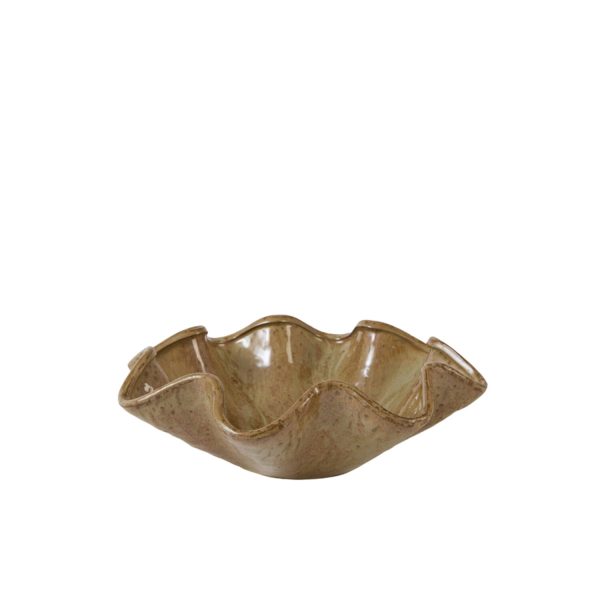 Light & Living Schaal Ø35x10 cm GODENI keramiek bruin-olijf groen