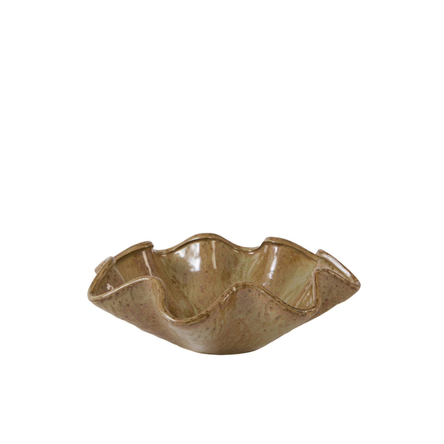 Light & Living Schaal Ø35x10 cm GODENI keramiek bruin-olijf groen