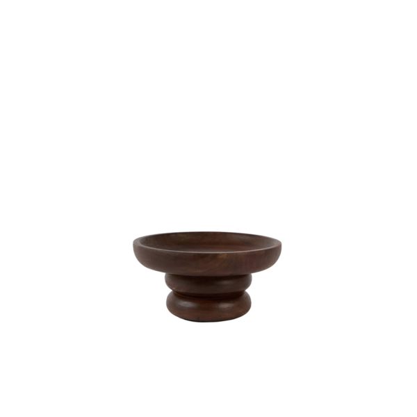 Light & Living Schaal op voet Ø24x12 cm ADRO hout roodbruin