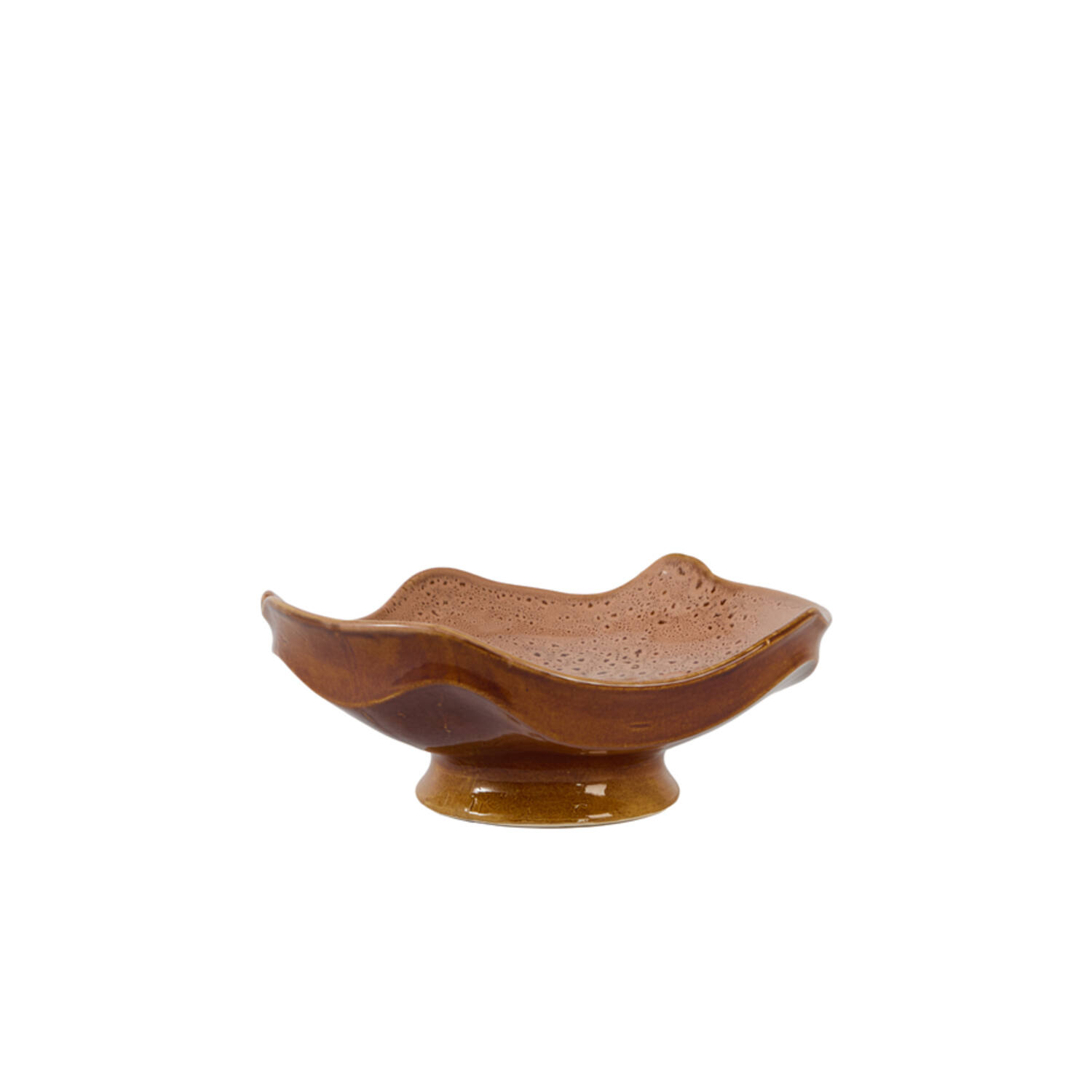 Light & Living Schaal op voet 36x33,5x14 cm SARAG keramiek oud roze+cognac